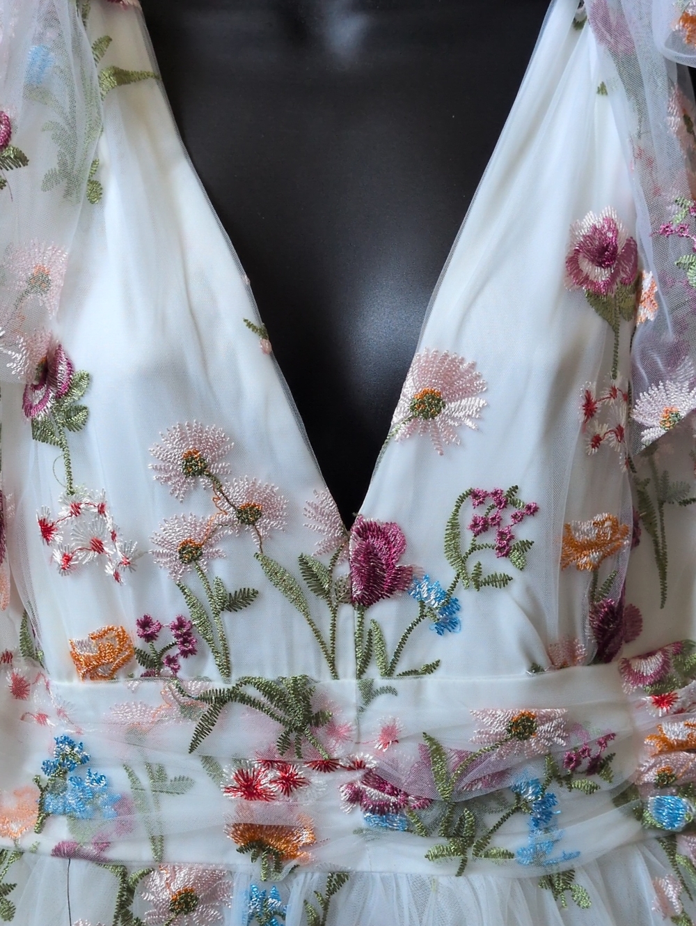 ✨ Nwt Jessakae Margaret Garden Floral Embroidered V-neck Dress Size XXL - Picture 4 of 12